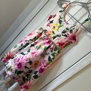 Rare Editions Floral‎ Girls 12 Dress Party Occasion Hi-Lo Hem Rhinestone Waist